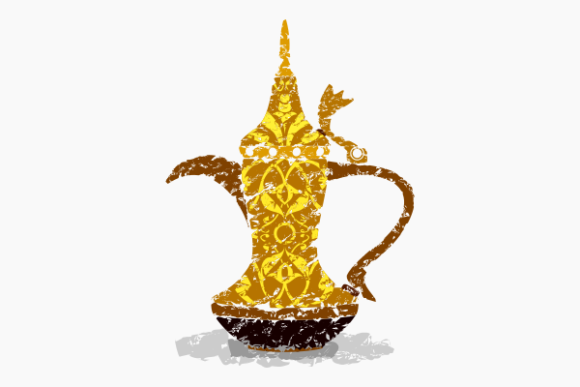 Brush Strokes Dallah Arabian Coffee Pot Graphics
