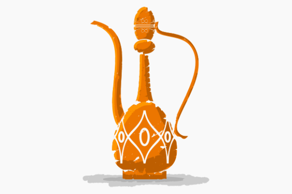 Brush Strokes Patterned Arab Coffee Jug Graphics