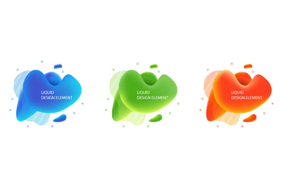 Bubble Liquid Mesh Gradient Banner Eleme: Web Elements & Graphics