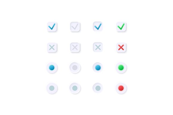 Checkboxes for Media UI Elements Kit: Graphics & UX/UI Kits