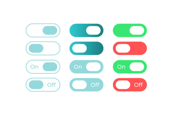 Colourful Switches UI Elements Kit: Graphics for Ux And Ui Kits