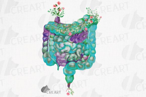 Floral Anatomical Intestine Decor Graphics