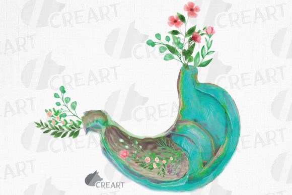 Floral Anatomical Stomach Graphics & Print Templates