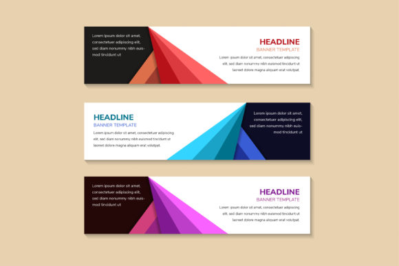Header Horizontal Banner Multicolored Graphics