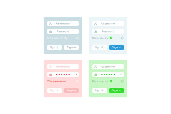 Identification UI Elements Kit: Graphics for Ux And Ui Kits