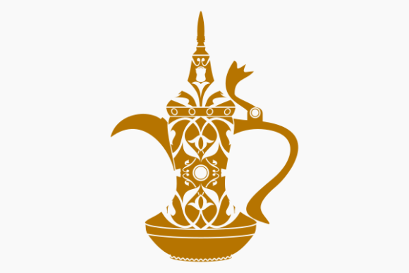 Monochrome Dallah Arabian Coffee Pot