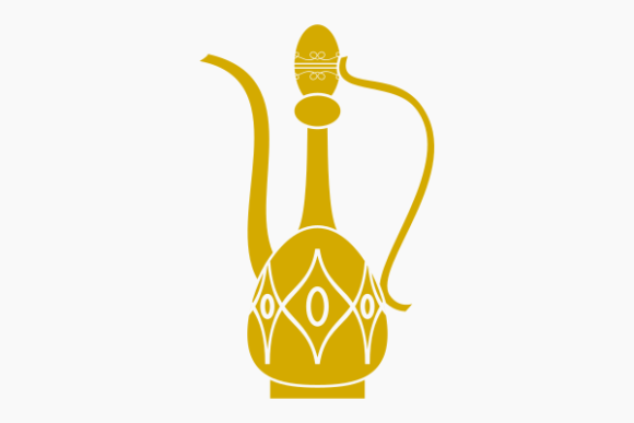 Monochrome Patterned Arab Coffee Jug Graphics