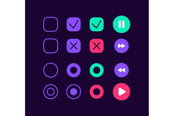MP3 Player Buttons UI Elements Kit: Graphics & UX/UI Kits