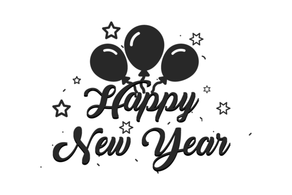 New Year Calligraphy Lettering Text: Graphics & Web Elements