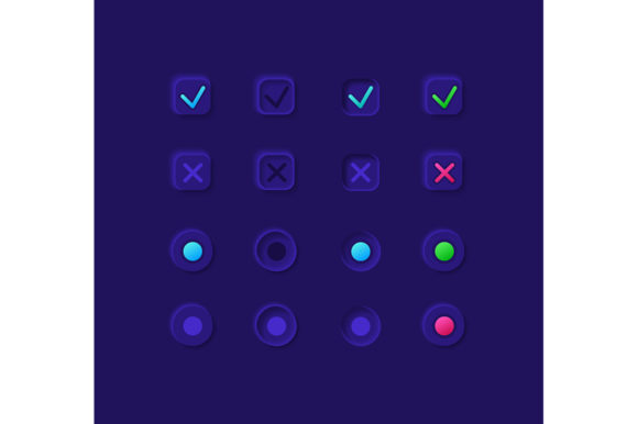 Option Boxes UI Elements Kit: Graphics for Modern Ux And Ui Kits