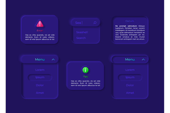 Panel UI Elements Kit: Graphics for Ux And Ui Kits