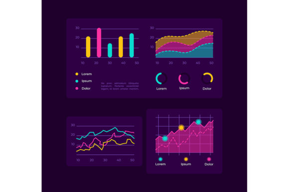 Progress Charts UI Elements Kit: Graphics & Infographics