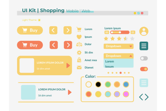 Shopping UI Elements Kit: Graphics for Local Ux And Ui Kits