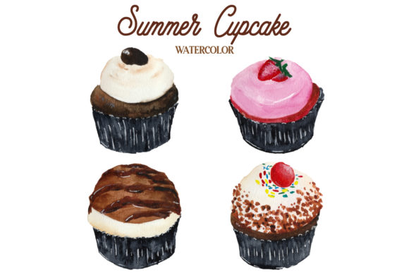 Summer Cupcake 1 Graphics for Web Elements & Branding