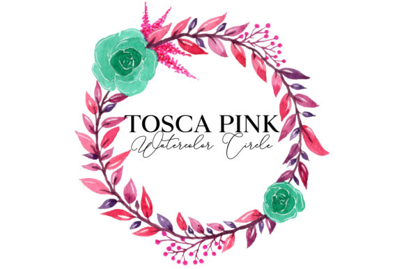Tosca Pink Watercolor Circle Pattern: Graphics & Web Elements