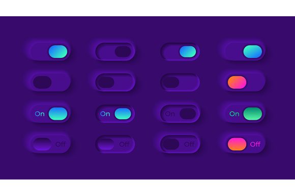 Video Player Switches UI Elements Kit: Graphics & UI Kits