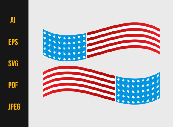 Vintage Grunge American Flag Graphics for Web Elements
